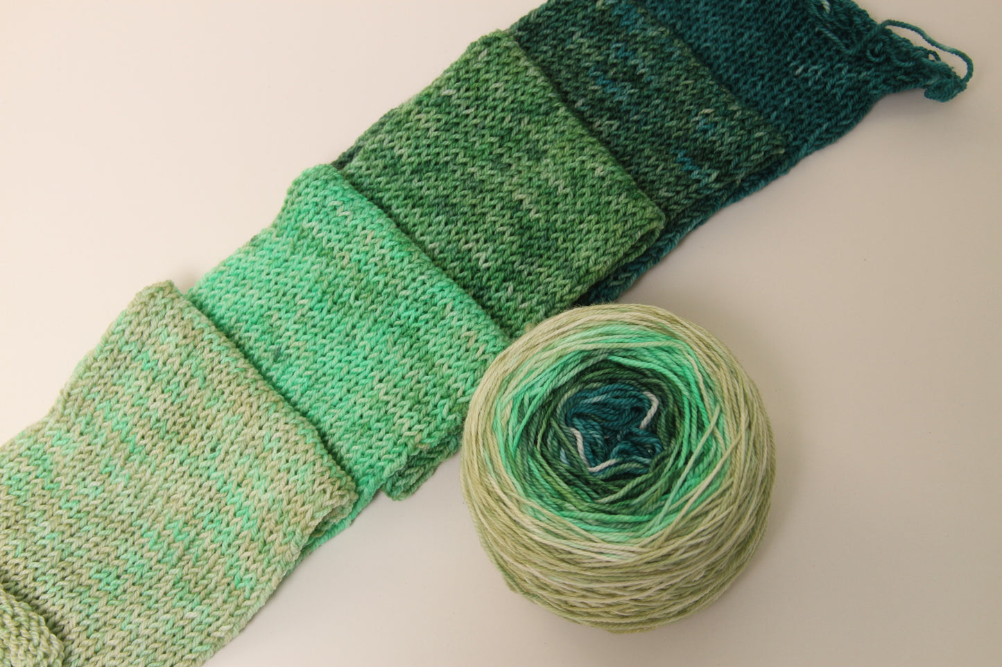 Fields of Green | Merino/Cashmere Blend | Gradient Fade | Ready to ship